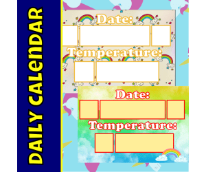 Unicorn classroom decoration daily calendar