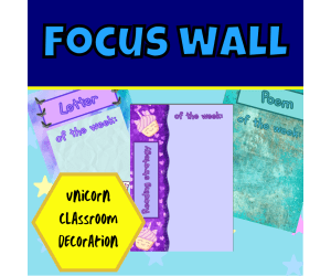 Unicorn classroom decoration focus wall