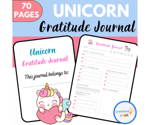 Unicorn Gratitude Journal.