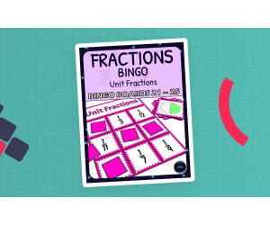 Unit Fractions Activity - Bingo Game - Fraction Symbols - Boards 21-25