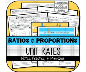 Unit Rate with Complex Fractions NOTES, PARTNER PRACTICE, MINI-QUIZ