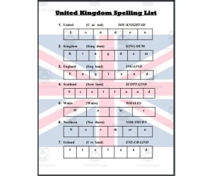 United Kingdom (UK) Spelling List