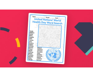 United Nations' World Health Day Word Search 2nd 3rd 4th 5th Grade