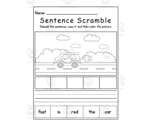Unscramble Sentence Writing Worksheets