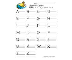 Uppercase Letters Writing Worksheet