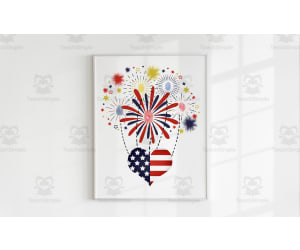 US Fireworks Fingerprint Art, Independence Day Craft, 4th of July Poster, DIY Thumbprint Activity, Homeschool Printables, Memorial Day Fingerpainting