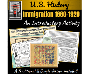 U.S. History |Industrialization | Immigration 1880-1920 | An Introductory Activity