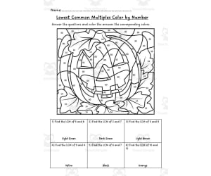 (US) Lowest Common Multiples Color by Number Activity