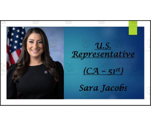 U.S. Representative Sara Jacobs (CA - 51st) BIO PPT