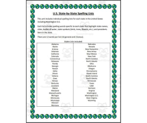 U.S. State-by-State Spelling List Bundle