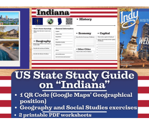 US State Study Guide Worksheets on Indiana