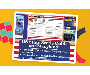 US State Study Guide Worksheets on Maryland