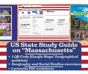US State Study Guide Worksheets on Massachusetts