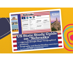 US State Study Guide Worksheets on Nebraska