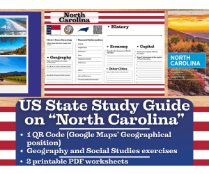 US State Study Guide Worksheets on North Carolina