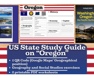 US State Study Guide Worksheets on Oregon