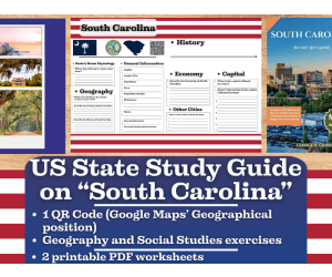 US State Study Guide Worksheets on South Carolina