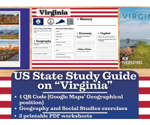 US State Study Guide Worksheets on Virginia