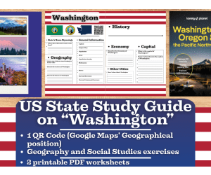 US State Study Guide Worksheets on Washington