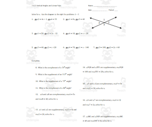 Using Angle Pairs in Statements and Diagrams- 3 practice sheets