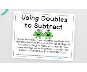 Using Doubles to Subtract Printable Pack