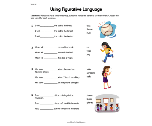 Using Figurative Language Worksheet