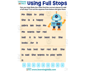 Using Full Stops Activity