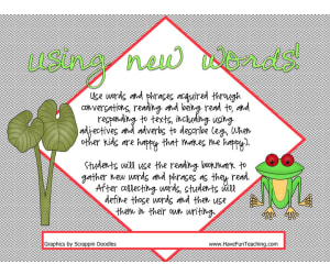 Using New Words From Books Activity