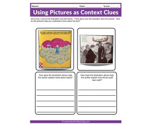 Using Pictures as Context Clues Worksheet
