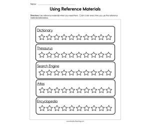 Using Reference Materials Worksheet