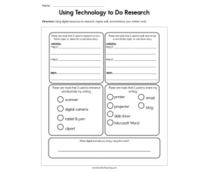 Using Technology to Do Research Worksheet