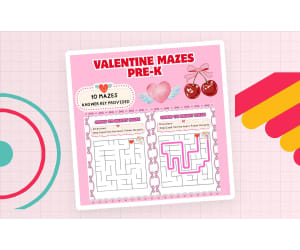 Valentine Mazes for Pre-K