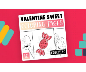 Valentine Sweets Coloring Pages Worksheet Activity for Morning Work