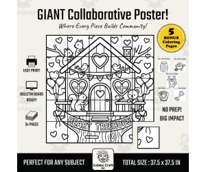 Valentine's Day Collaborative Poster Heart Treehouse Art K-5