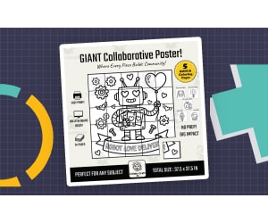 Valentine's Day Collaborative Poster Robot Theme Art K-5