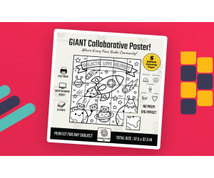 Valentine's Day Collaborative Poster Space Theme Art K-5