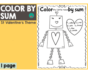 Valentine's Day Color By Sum