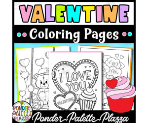 Valentine's Day Coloring Pages - Set 6