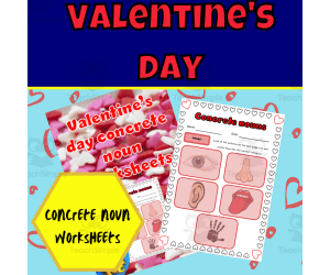 Valentine's day concrete noun worksheets