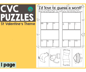 Valentine's Day CVC Puzzles