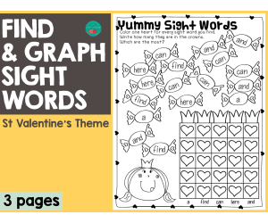 Valentine's Day Find and Graph Sight Words
