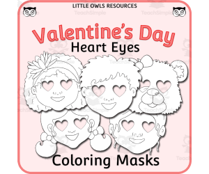 Valentine's Day - Heart Eyes - Coloring Masks
