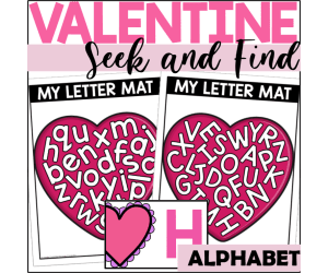 Valentine's Day Letter Recognition Seek and Find Mats