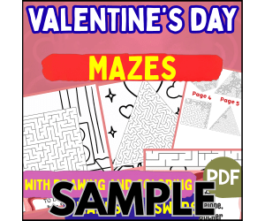 Valentine's Day Maze: 1 Page Sample (PDF)