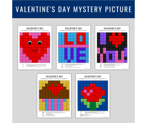Valentine's Day Mystery Picture, Hundreds Chart, Fun Activity