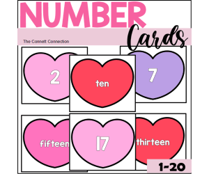 Valentine's Day Number Cards
