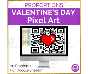 Valentine's Day Proportion Pixel Art Activity