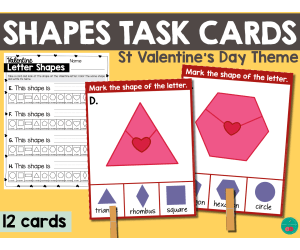 Valentine's Day Shapes Task Cards