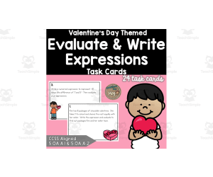 Valentine's Day Themed: Evaluate and Write Expressions (5.OA.A.1 & 5.OA.A.2)