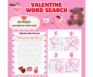 Valentine’s Day Word Search Worksheets